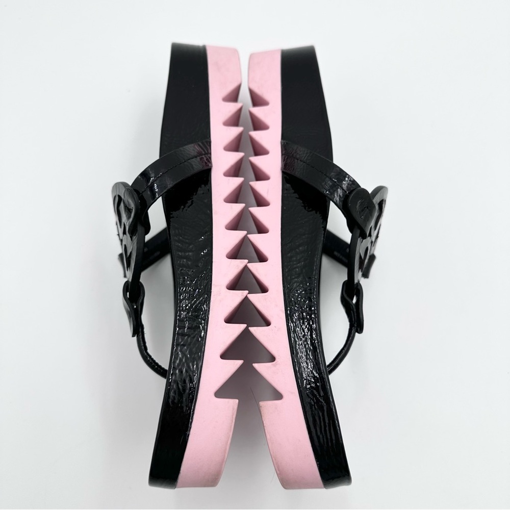 Tory Burch Women's Miller Cloud Lug Sandals Black Patent - Picture 4 of 12
